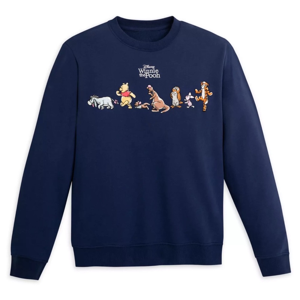 XL Disney Parks Winnie the Pooh Pals Pullover Sweatshirt Navy Adult